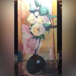 Jose Trujillo Original Oil Painting Elegant Arrangement 10x20 with Certificate